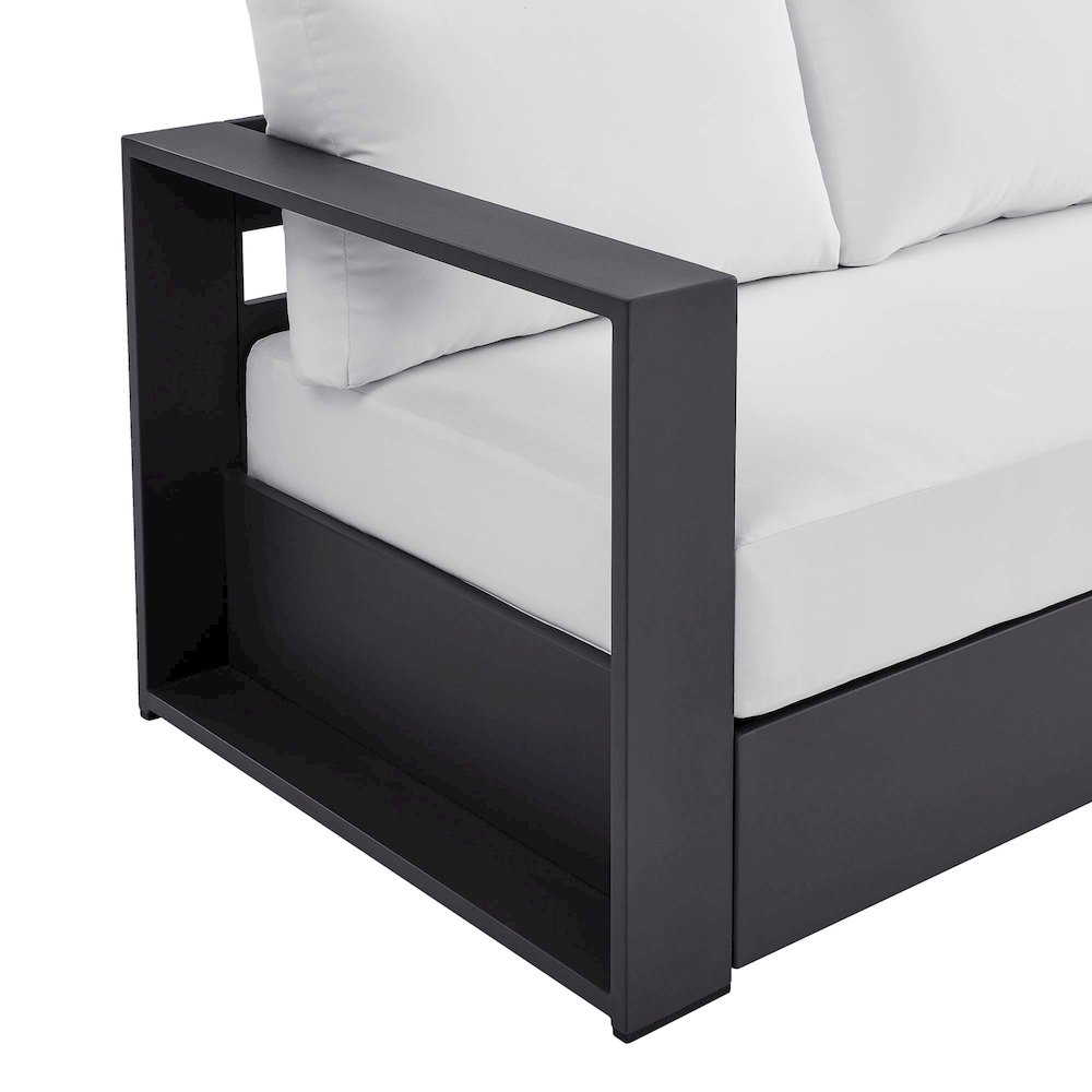 Tahoe Outdoor Patio Powder-Coated Aluminum Sofa. Picture 6