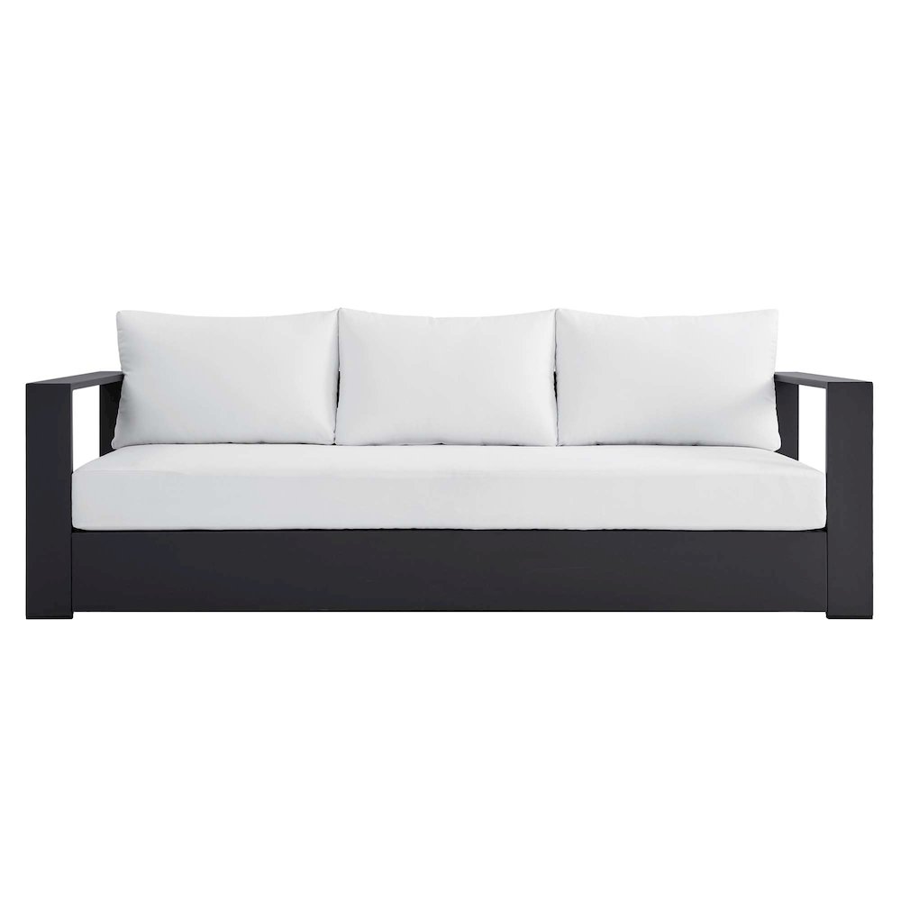Tahoe Outdoor Patio Powder-Coated Aluminum Sofa. Picture 5