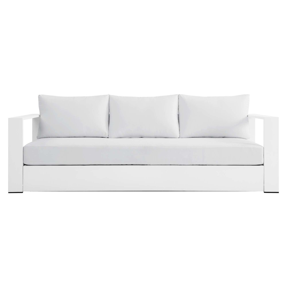 Tahoe Outdoor Patio Powder-Coated Aluminum Sofa. Picture 5