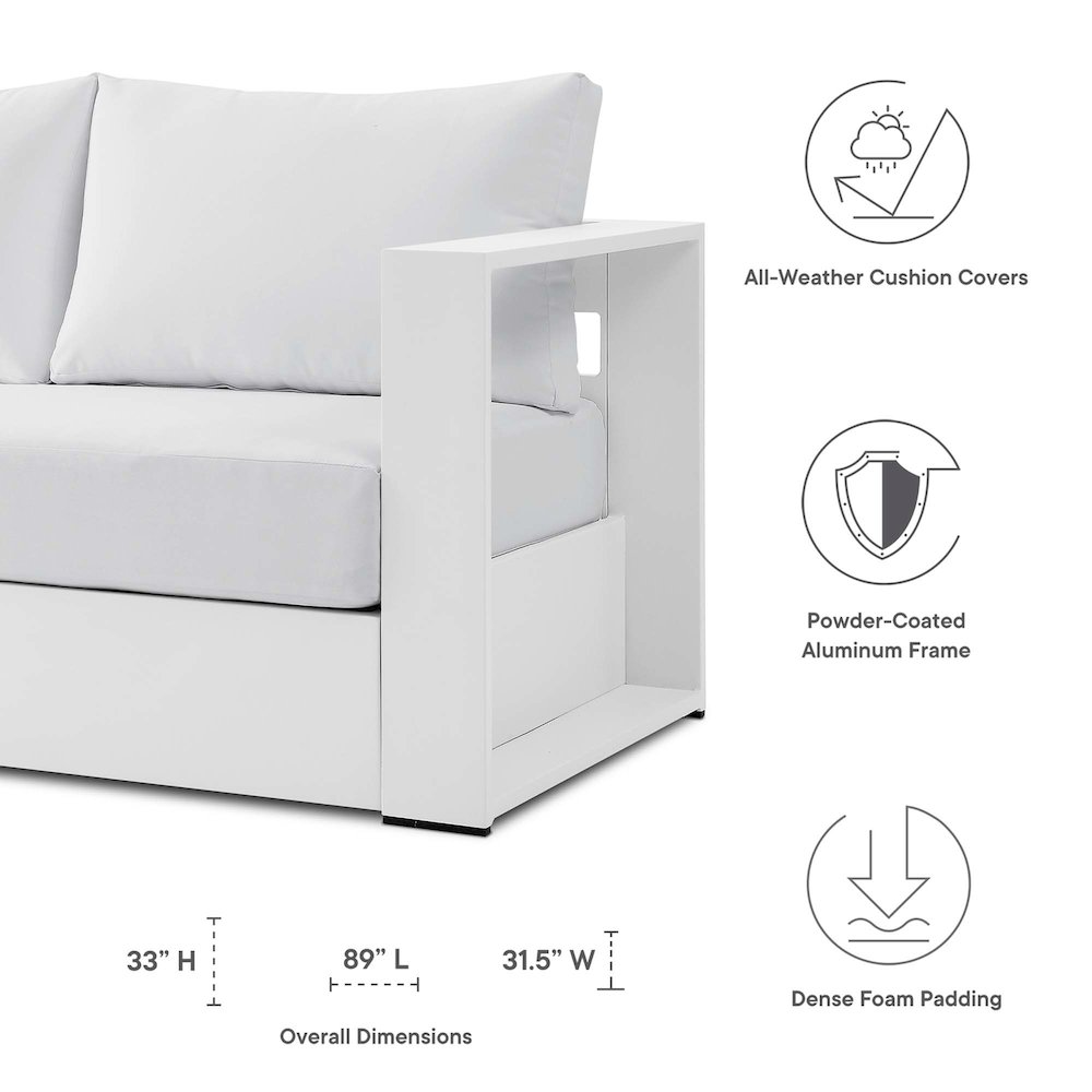 Tahoe Outdoor Patio Powder-Coated Aluminum Sofa. Picture 2