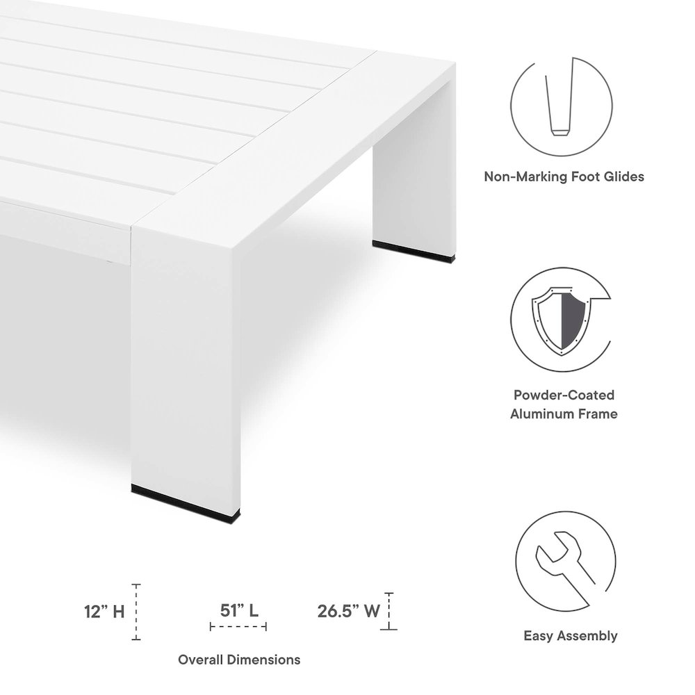 Tahoe Outdoor Patio Powder-Coated Aluminum Coffee Table. Picture 2