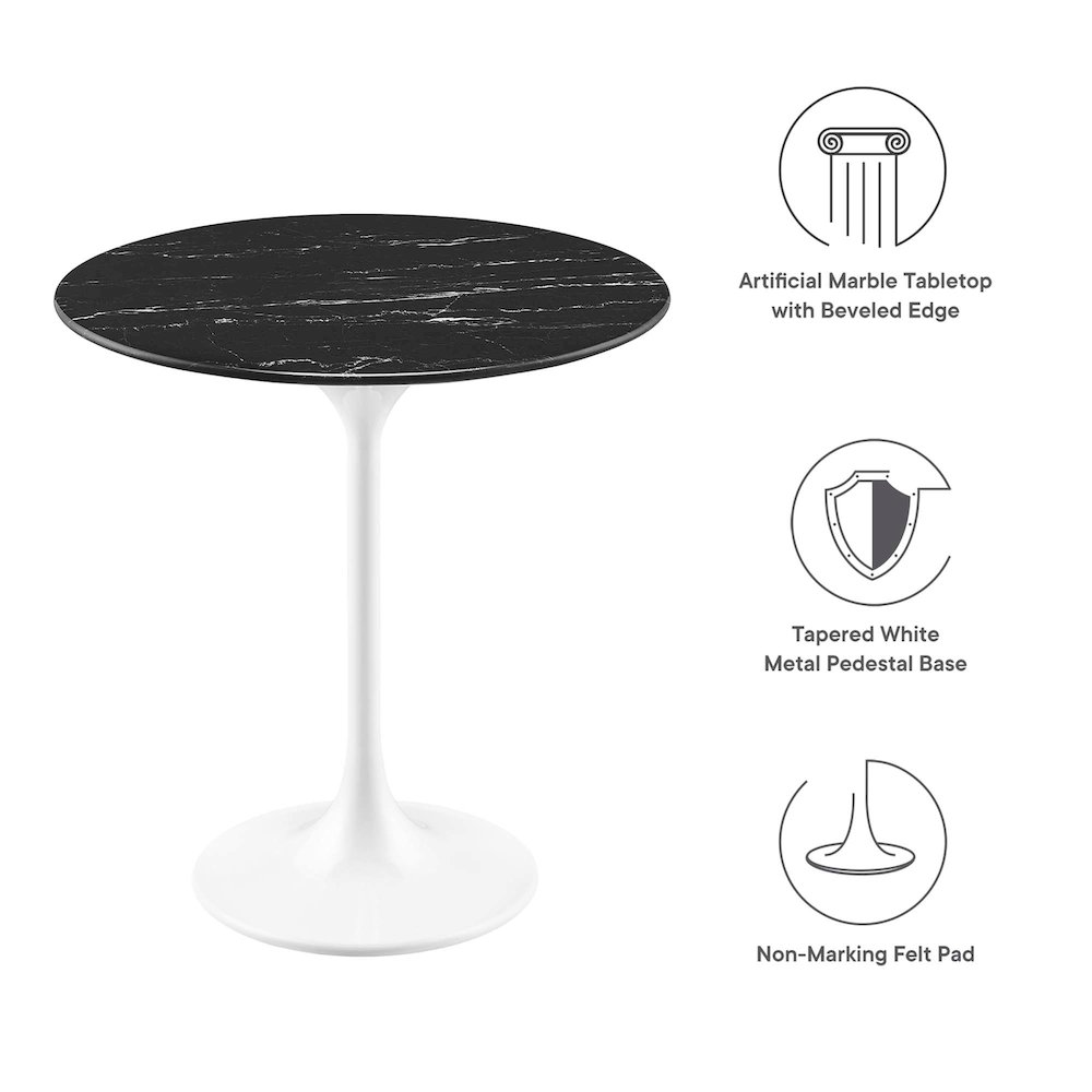 Lippa 20" Round Faux Marble Side Table. Picture 2