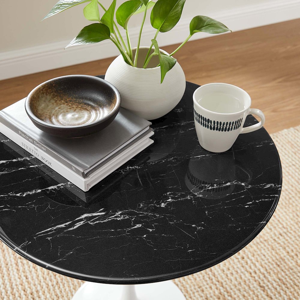 Lippa 20" Round Faux Marble Side Table. Picture 7