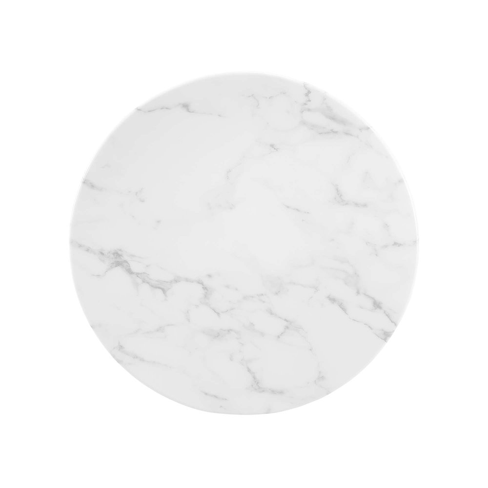 Lippa 20" Round Faux Marble Side Table. Picture 4