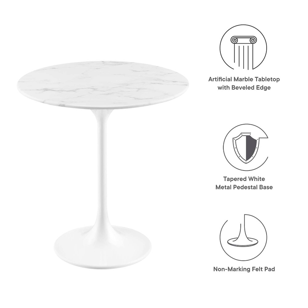 Lippa 20" Round Faux Marble Side Table. Picture 2