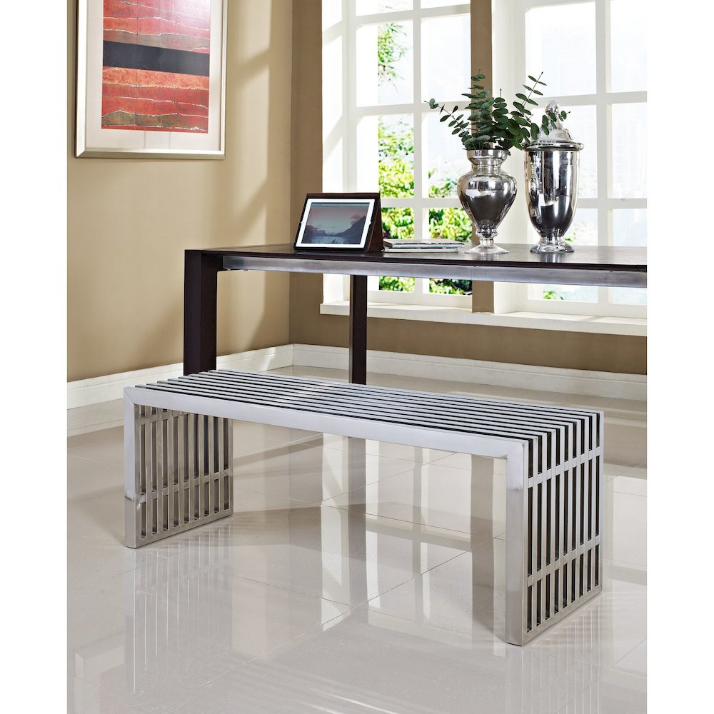 Gridiron Large Stainless Steel Bench. Picture 3