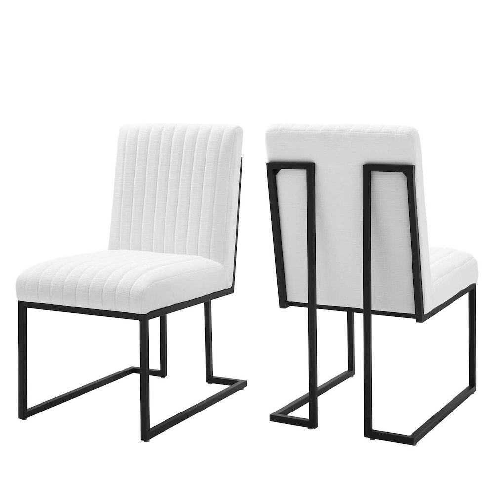 Indulge Channel Tufted Fabric Dining Chairs Set of 2. Picture 1
