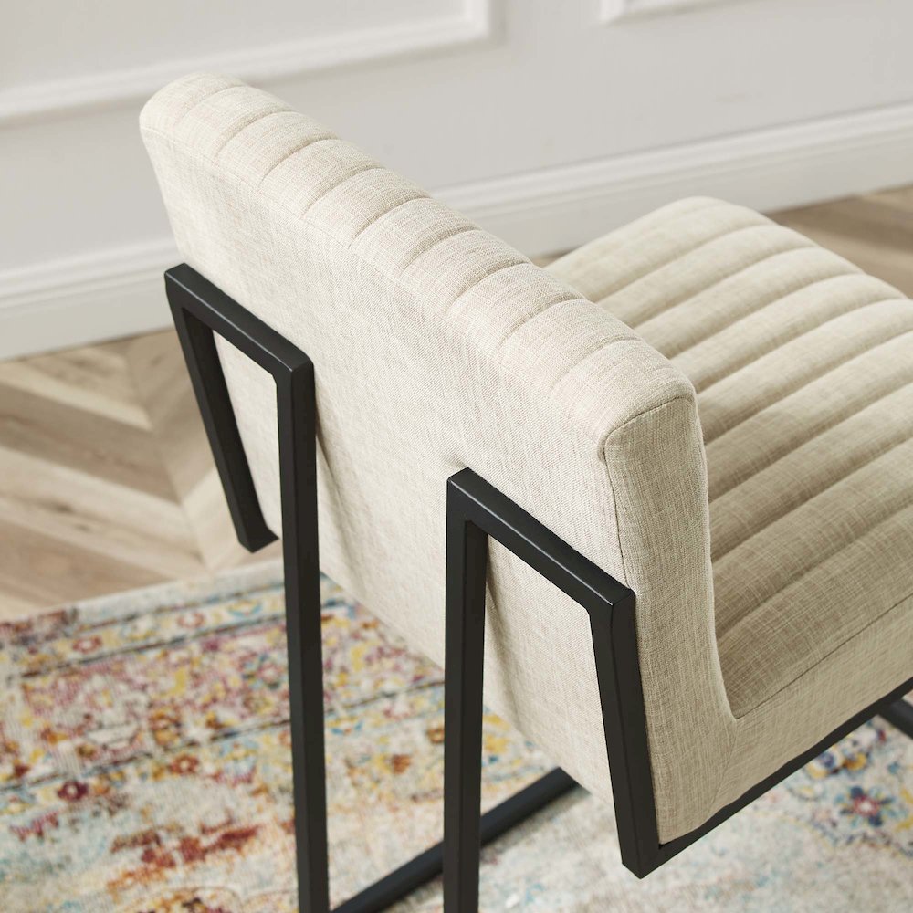 Indulge Channel Tufted Fabric Counter Stools Set of 2. Picture 9