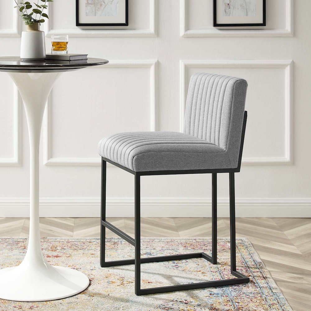 Indulge Channel Tufted Fabric Counter Stools Set of 2. Picture 10