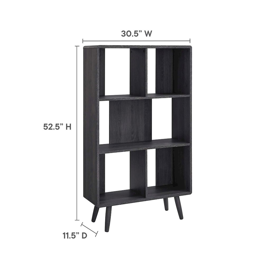 Transmit 5 Shelf Wood Grain Bookcase. Picture 3