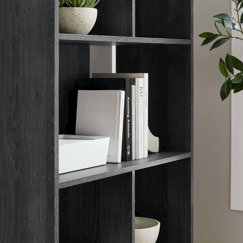 Transmit 5 Shelf Wood Grain Bookcase. Picture 9