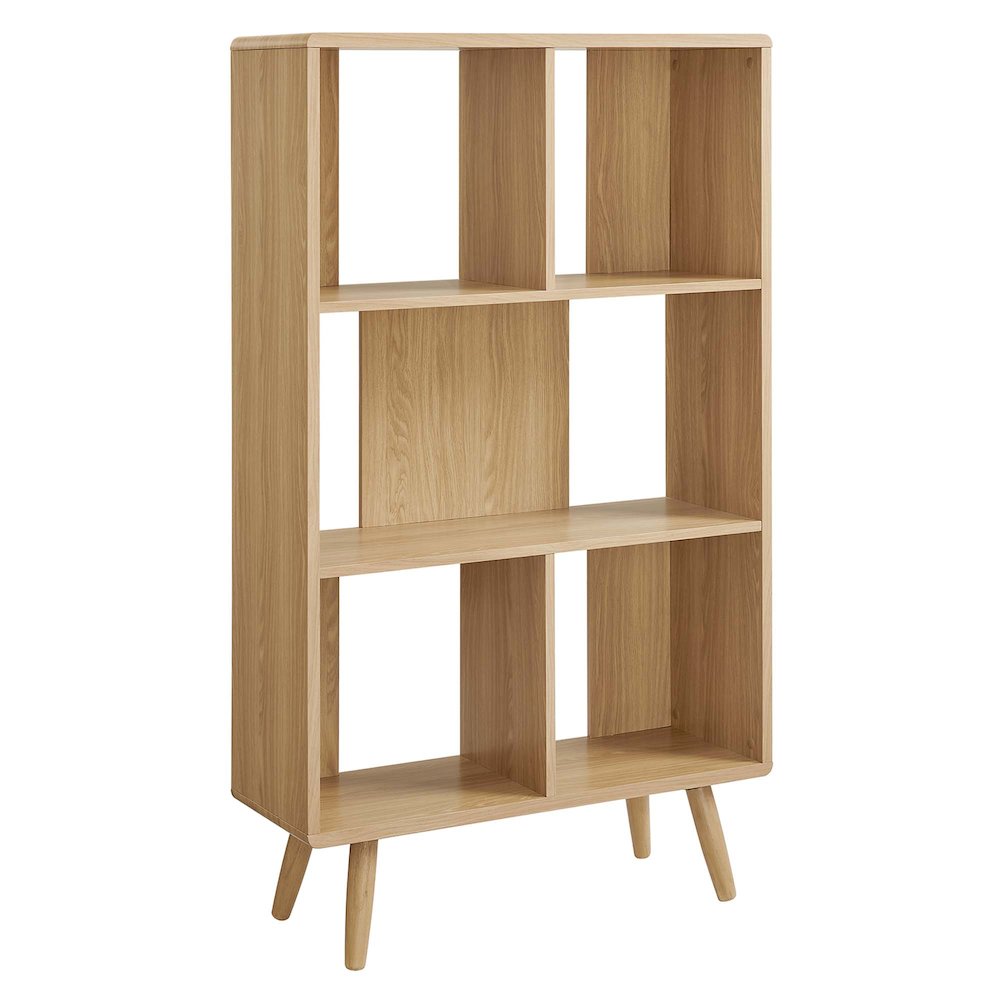 Transmit 5 Shelf Wood Grain Bookcase. Picture 1