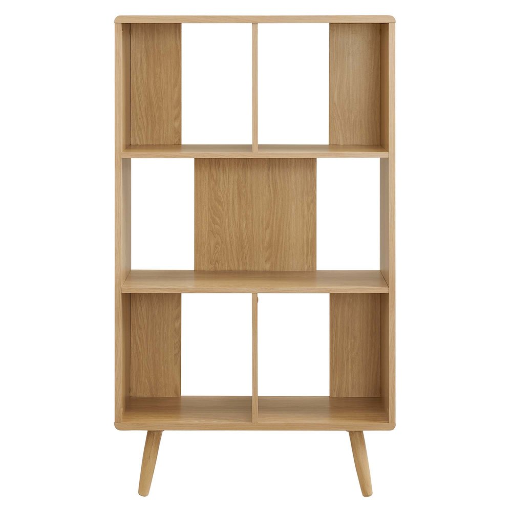 Transmit 5 Shelf Wood Grain Bookcase. Picture 5