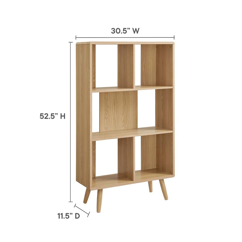Transmit 5 Shelf Wood Grain Bookcase. Picture 3