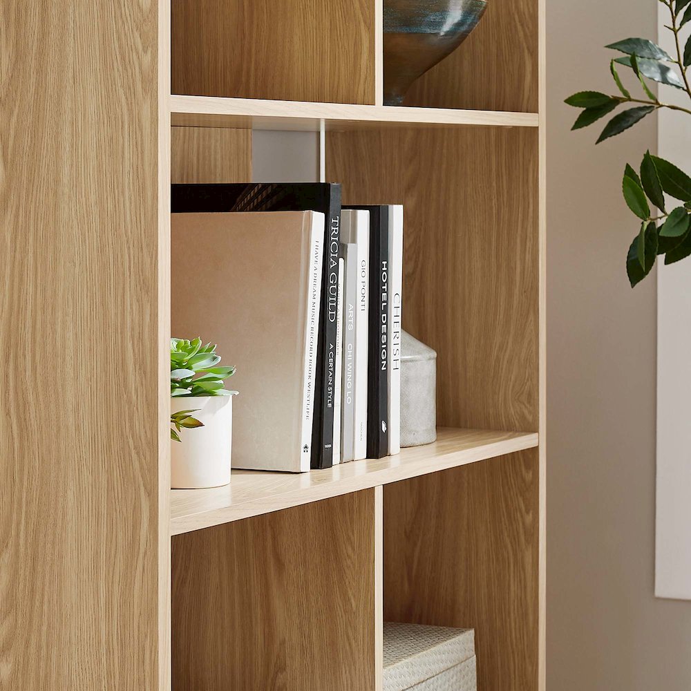 Transmit 5 Shelf Wood Grain Bookcase. Picture 9