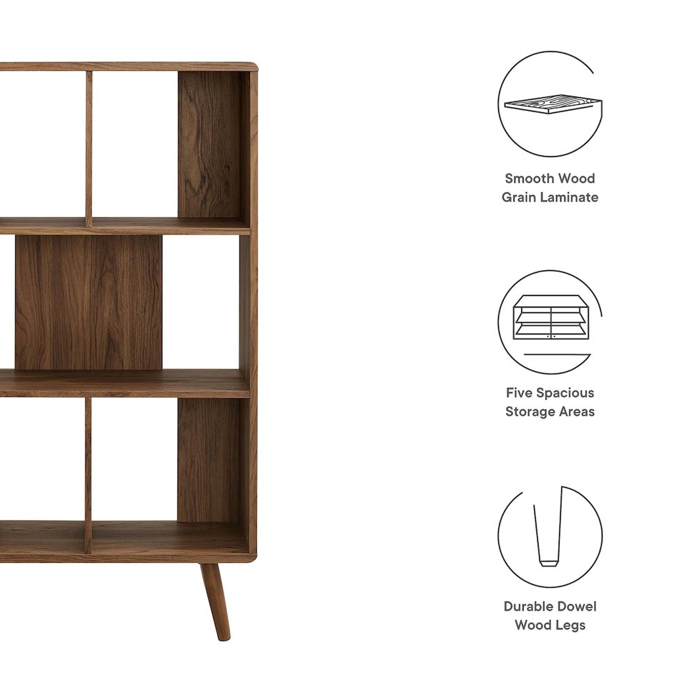 Transmit 5 Shelf Wood Grain Bookcase. Picture 2