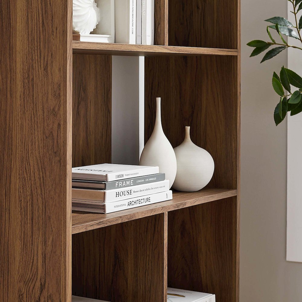 Transmit 5 Shelf Wood Grain Bookcase. Picture 9