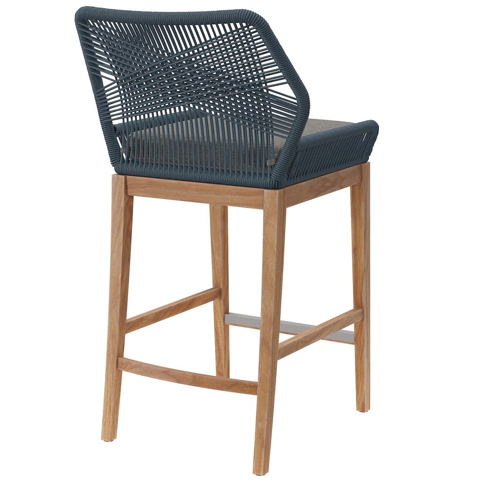 Wellspring Outdoor Patio Teak Wood Bar Stool. Picture 4