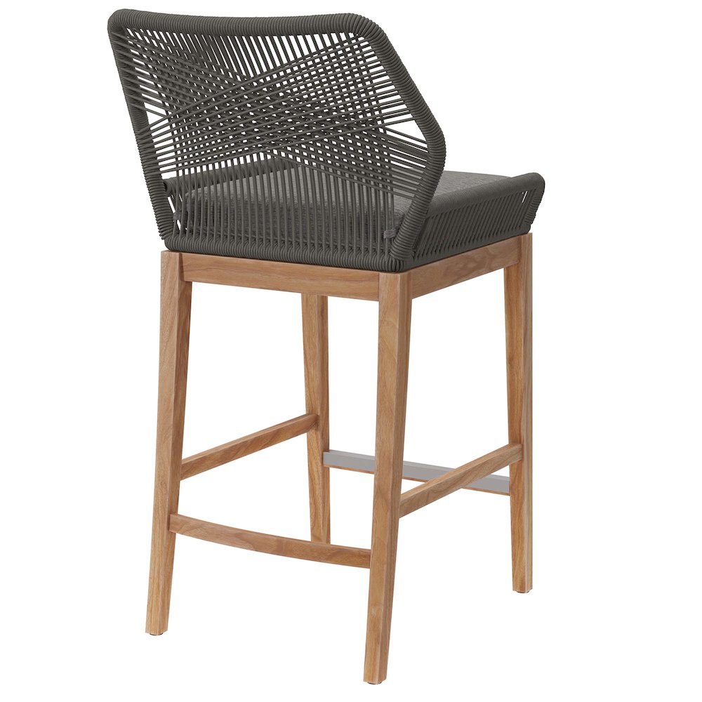Wellspring Outdoor Patio Teak Wood Bar Stool. Picture 4