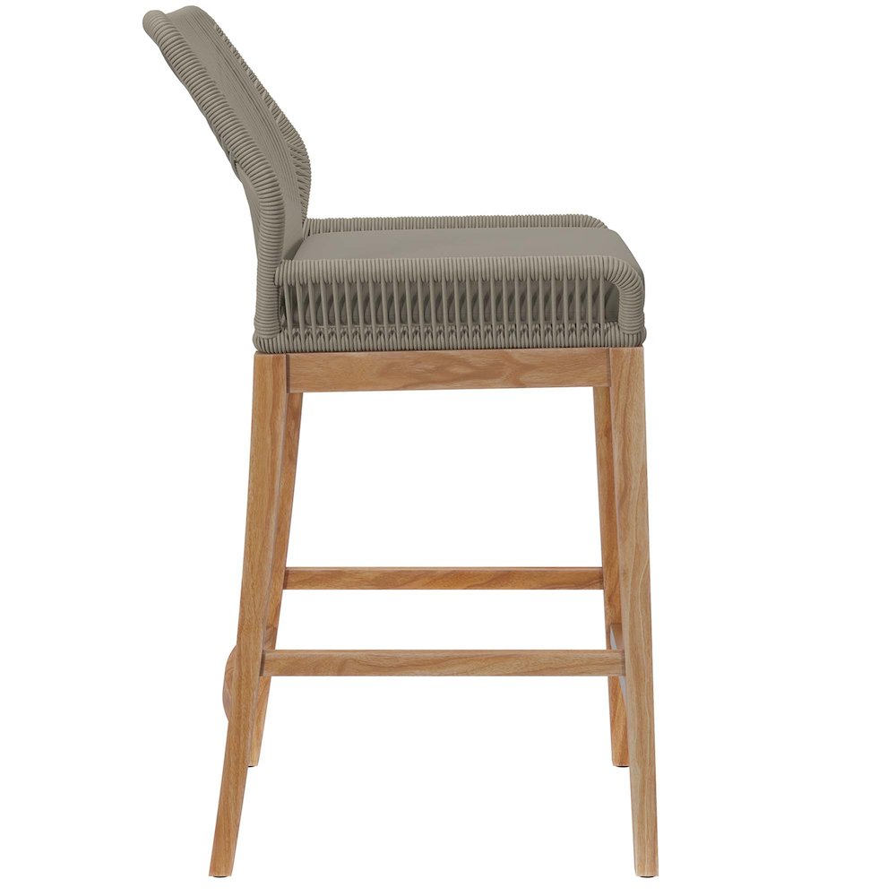 Wellspring Outdoor Patio Teak Wood Bar Stool. Picture 3