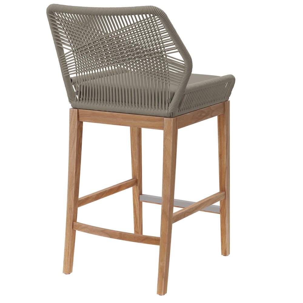 Wellspring Outdoor Patio Teak Wood Bar Stool. Picture 4