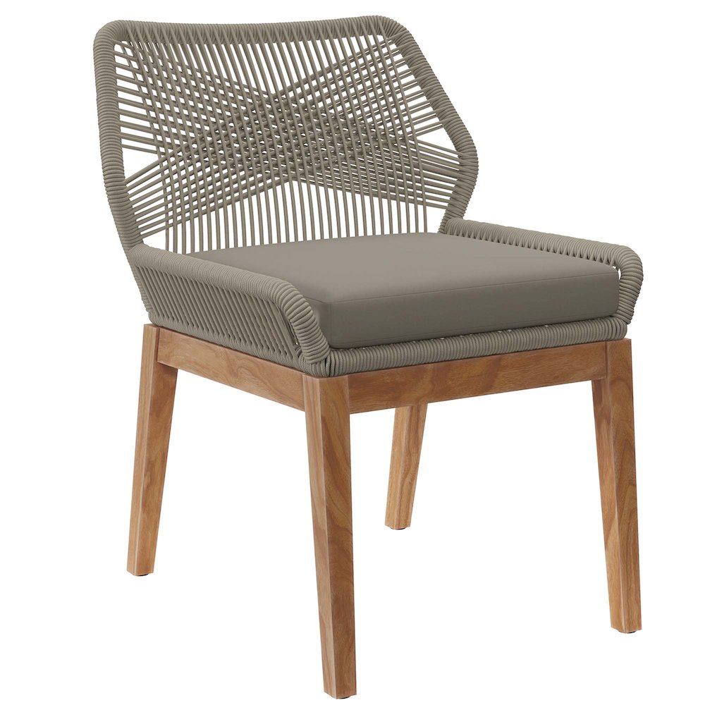 Wellspring Outdoor Patio Teak Wood Dining Chair. Picture 1