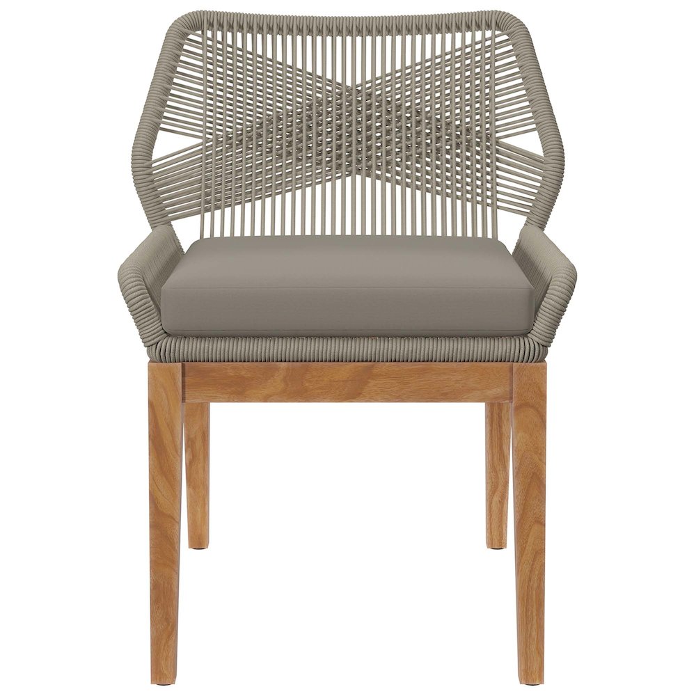 Wellspring Outdoor Patio Teak Wood Dining Chair. Picture 5