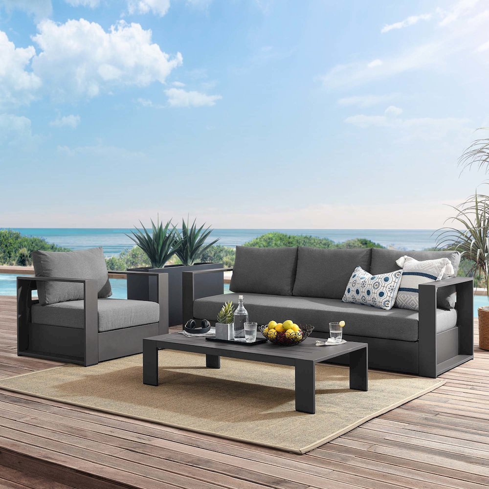 Tahoe 3-Piece Outdoor Patio Powder-Coated Aluminum Set. Picture 14