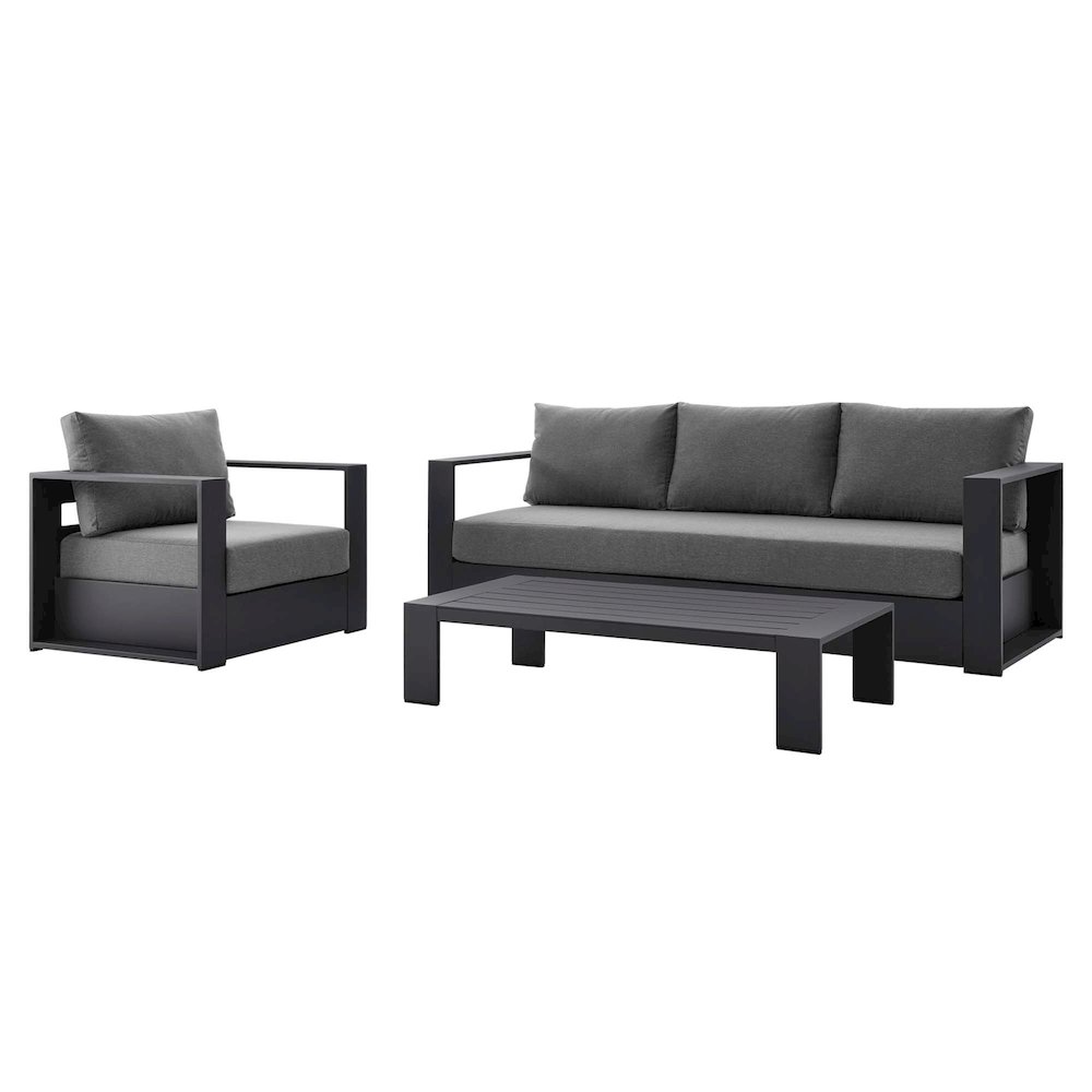 Tahoe 3-Piece Outdoor Patio Powder-Coated Aluminum Set. Picture 1