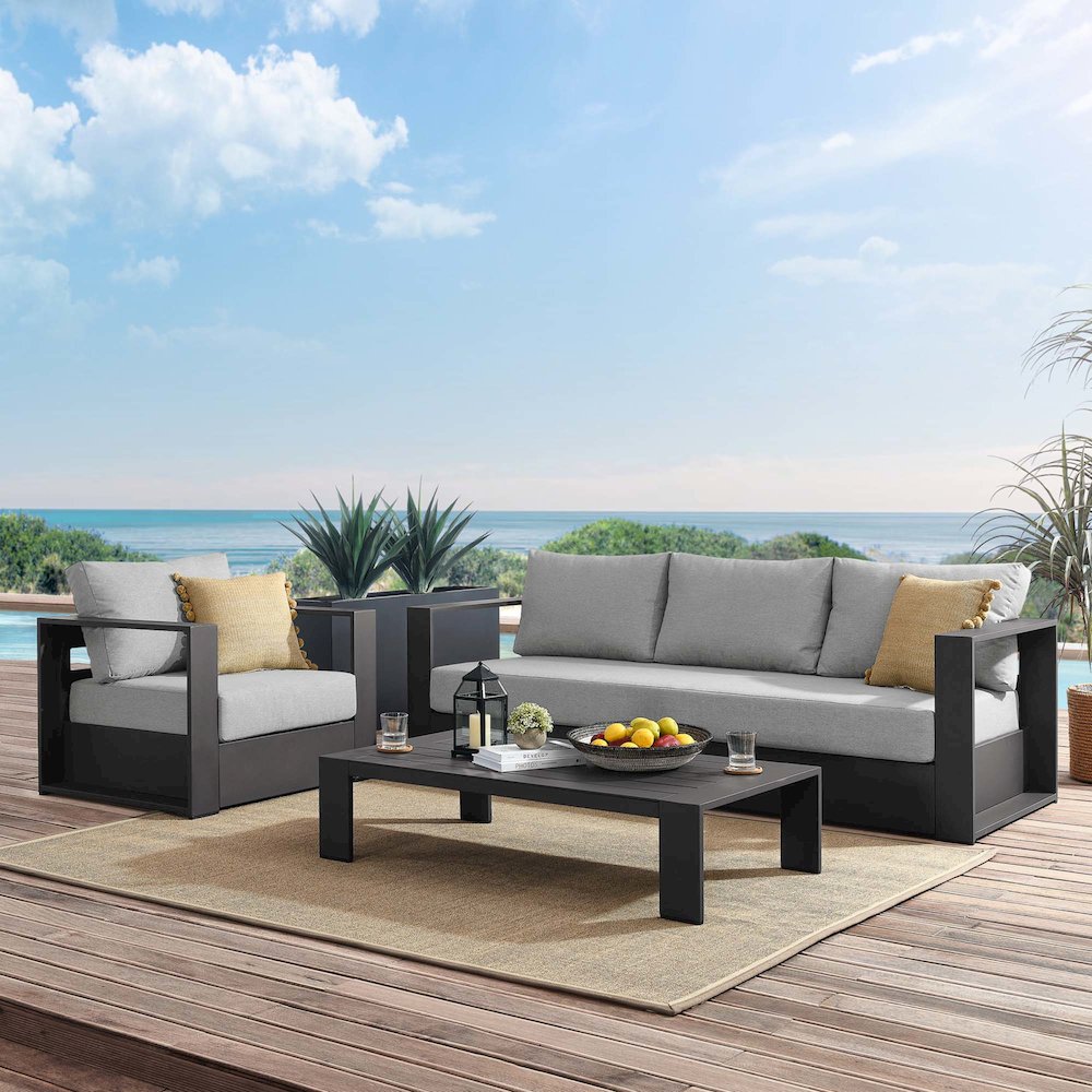 Tahoe 3-Piece Outdoor Patio Powder-Coated Aluminum Set. Picture 14