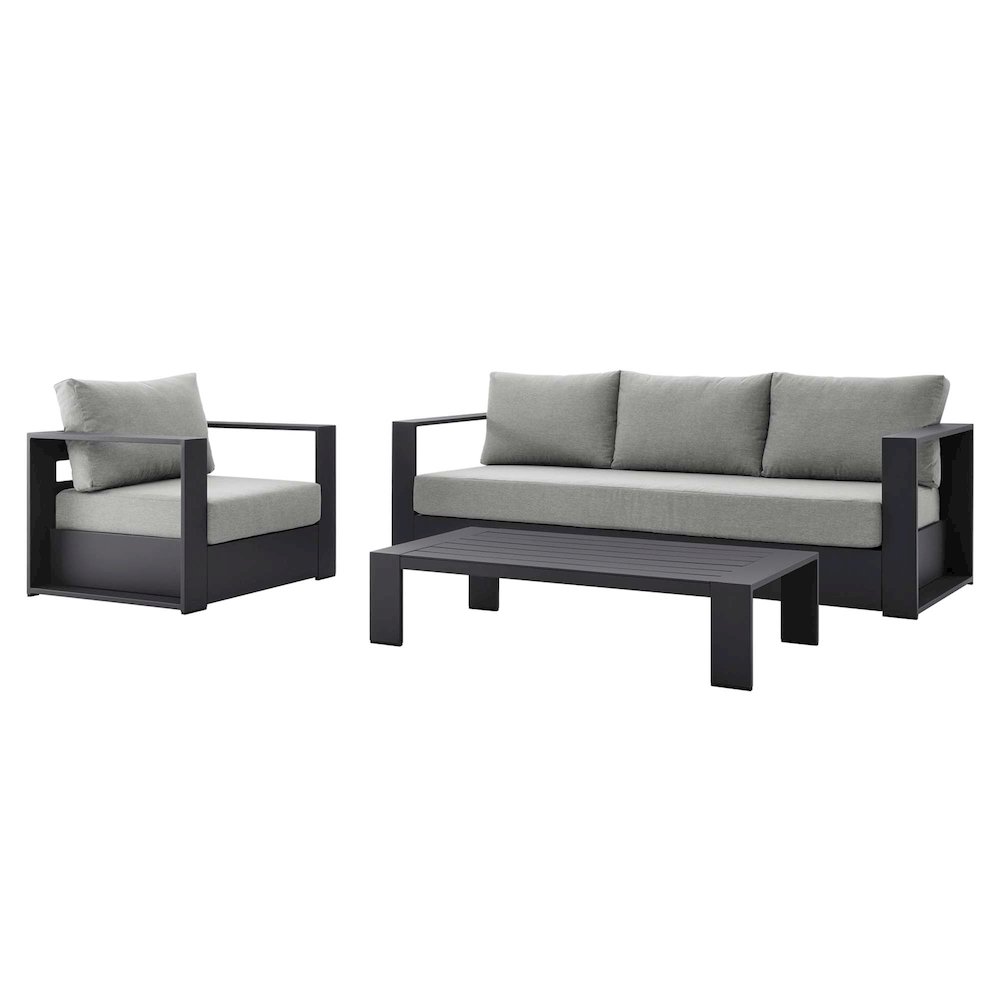 Tahoe 3-Piece Outdoor Patio Powder-Coated Aluminum Set. Picture 1