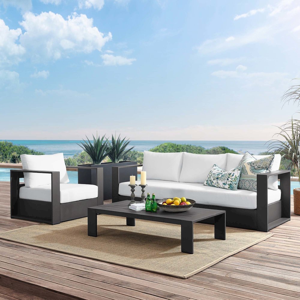 Tahoe 3-Piece Outdoor Patio Powder-Coated Aluminum Set. Picture 14