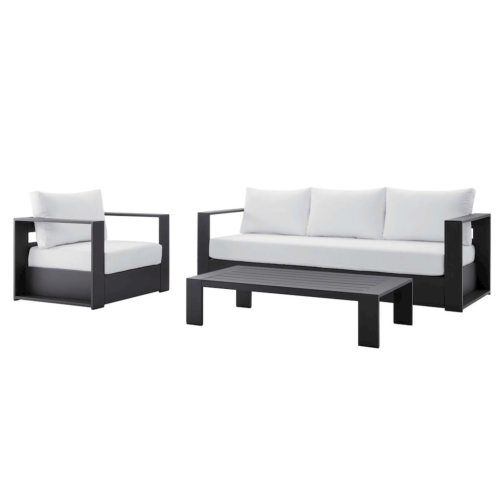 Tahoe 3-Piece Outdoor Patio Powder-Coated Aluminum Set. Picture 1