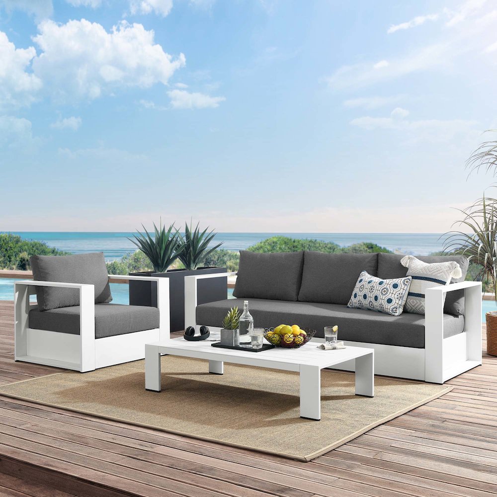 Tahoe 3-Piece Outdoor Patio Powder-Coated Aluminum Set. Picture 14