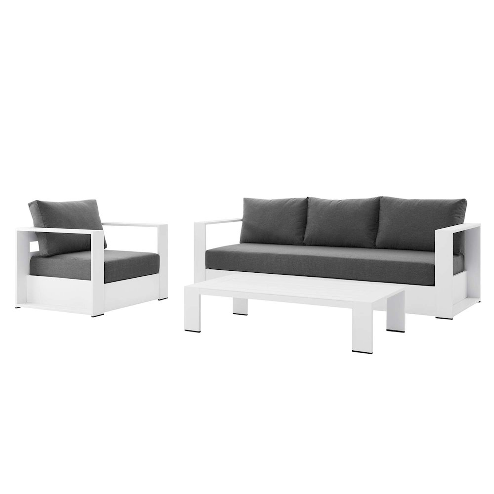 Tahoe 3-Piece Outdoor Patio Powder-Coated Aluminum Set. Picture 1