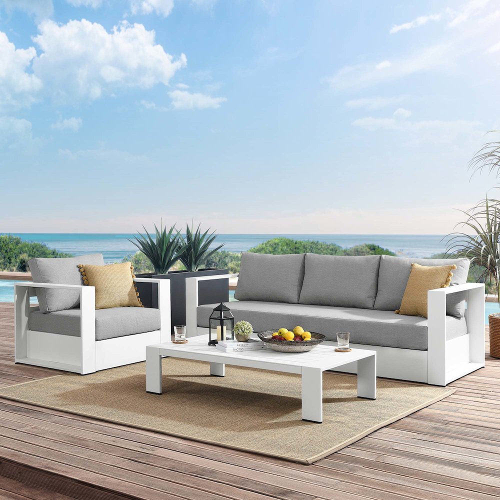 Tahoe 3-Piece Outdoor Patio Powder-Coated Aluminum Set. Picture 14