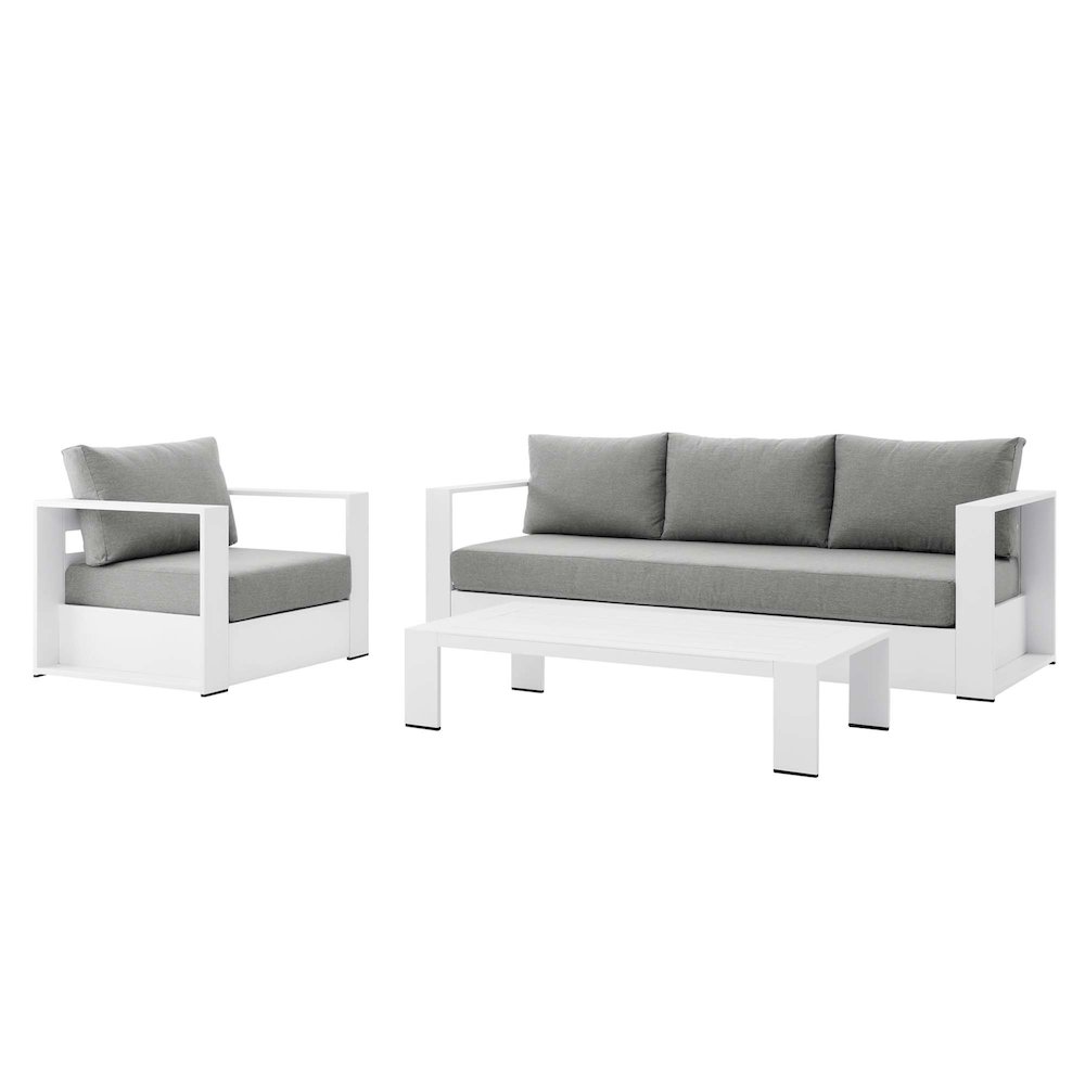 Tahoe 3-Piece Outdoor Patio Powder-Coated Aluminum Set. Picture 1