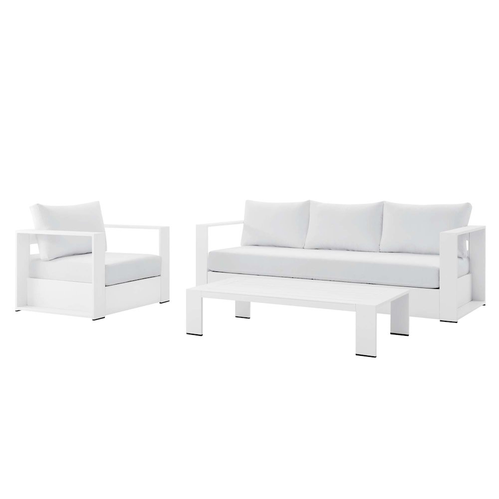 Tahoe 3-Piece Outdoor Patio Powder-Coated Aluminum Set. Picture 1