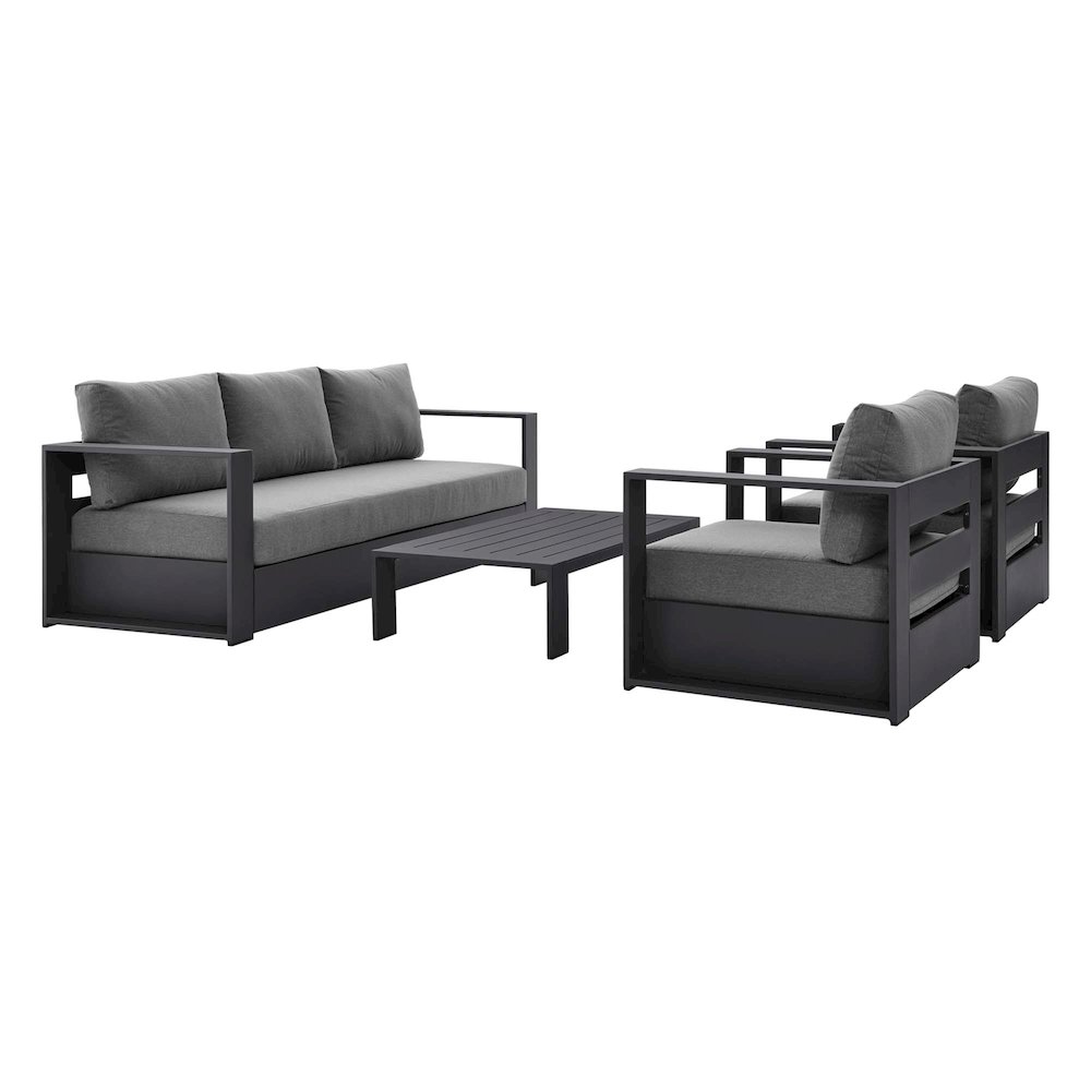 Tahoe 4-Piece Outdoor Patio Powder-Coated Aluminum Set. Picture 1
