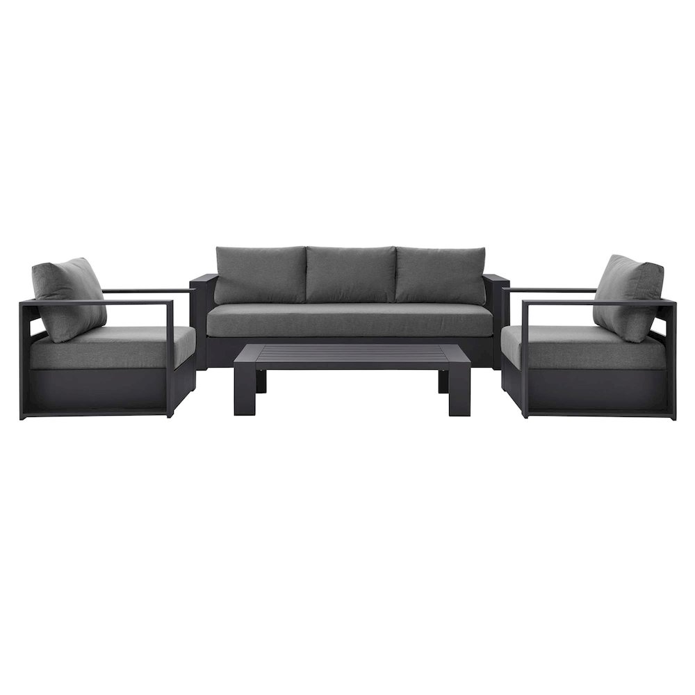 Tahoe 4-Piece Outdoor Patio Powder-Coated Aluminum Set. Picture 5