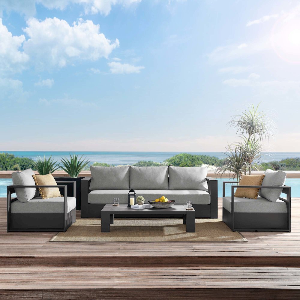 Tahoe 4-Piece Outdoor Patio Powder-Coated Aluminum Set. Picture 15