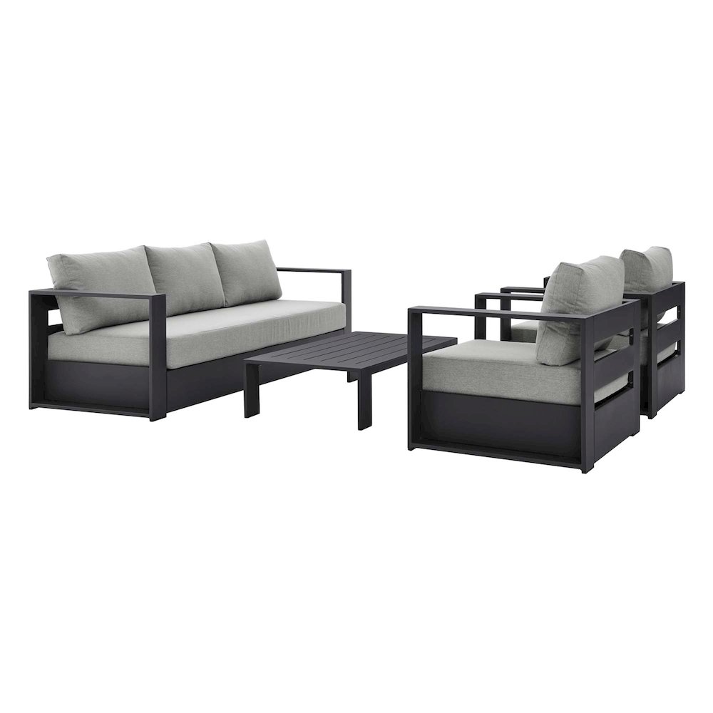 Tahoe 4-Piece Outdoor Patio Powder-Coated Aluminum Set. Picture 1