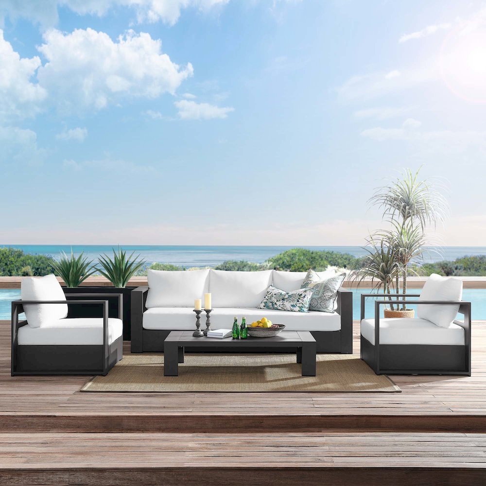 Tahoe 4-Piece Outdoor Patio Powder-Coated Aluminum Set. Picture 15