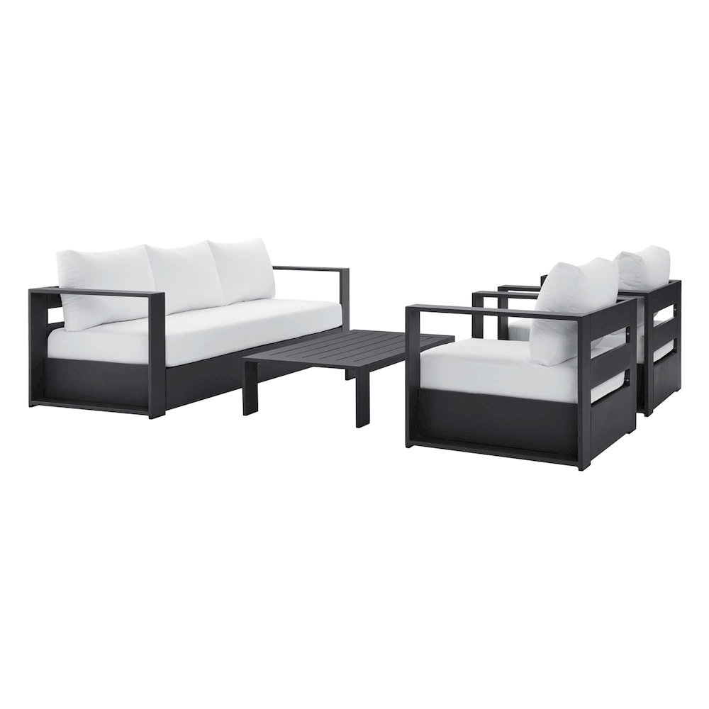 Tahoe 4-Piece Outdoor Patio Powder-Coated Aluminum Set. Picture 1
