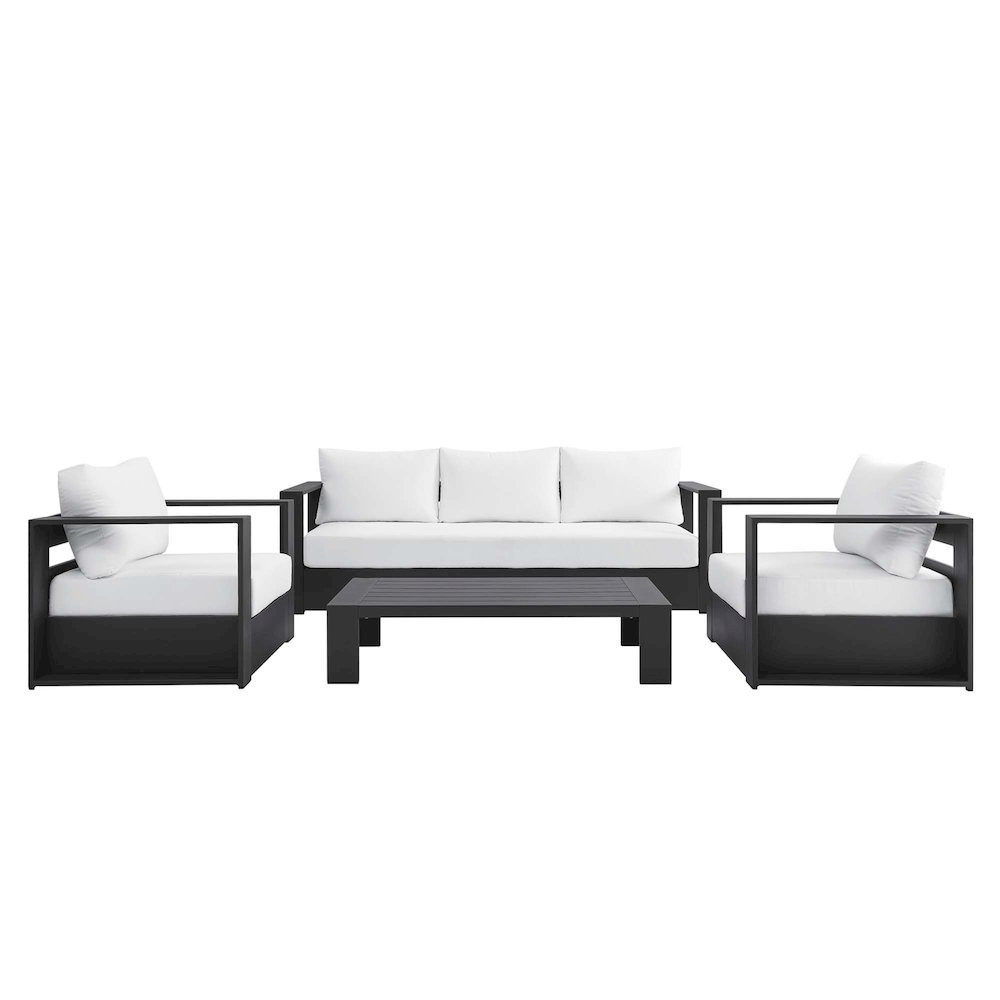 Tahoe 4-Piece Outdoor Patio Powder-Coated Aluminum Set. Picture 5