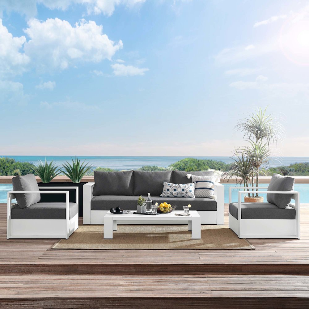 Tahoe 4-Piece Outdoor Patio Powder-Coated Aluminum Set. Picture 15