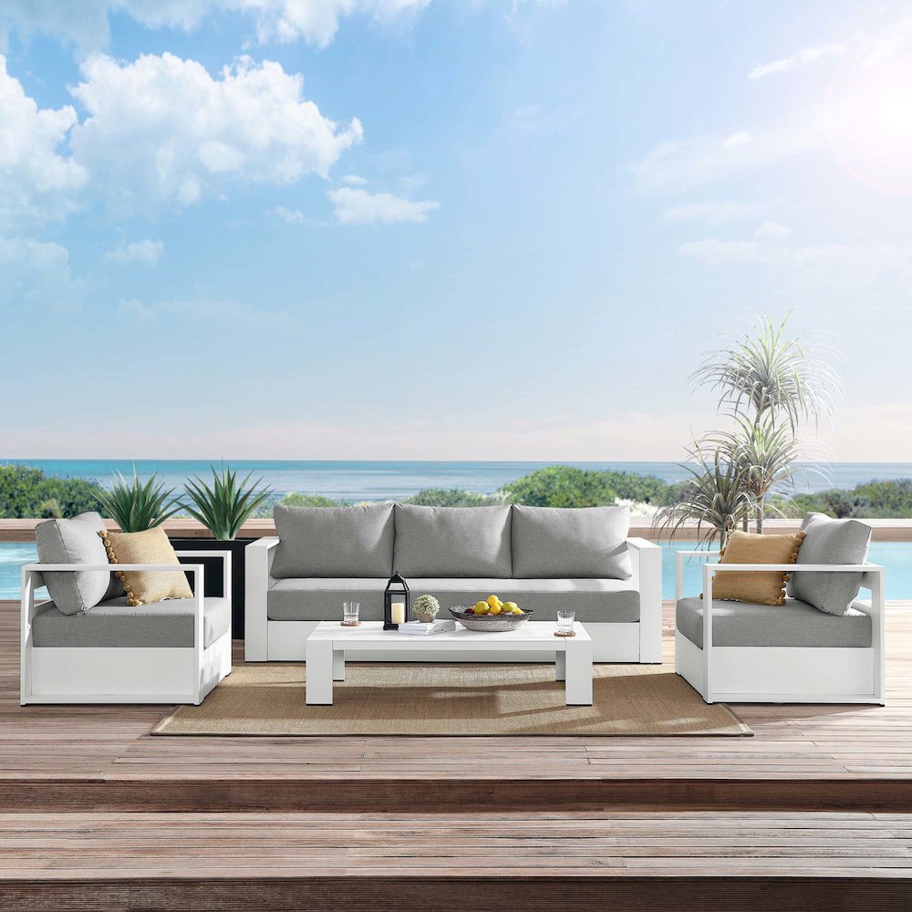 Tahoe 4-Piece Outdoor Patio Powder-Coated Aluminum Set. Picture 15