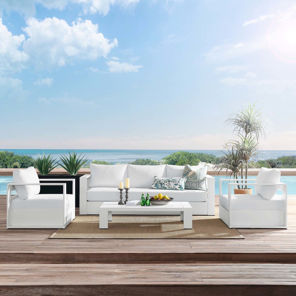 Tahoe 4-Piece Outdoor Patio Powder-Coated Aluminum Set. Picture 15