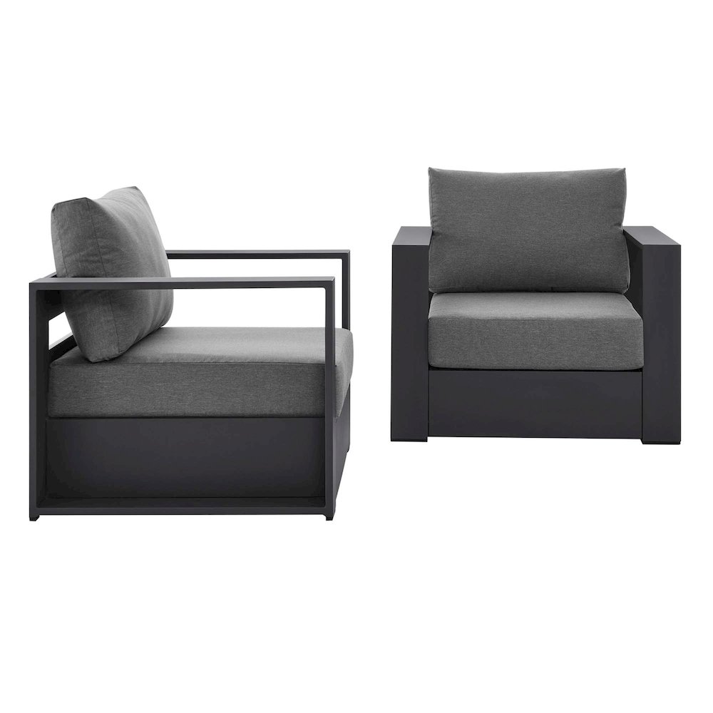 Tahoe 2-Piece Outdoor Patio Powder-Coated Aluminum Armchair Set. Picture 1