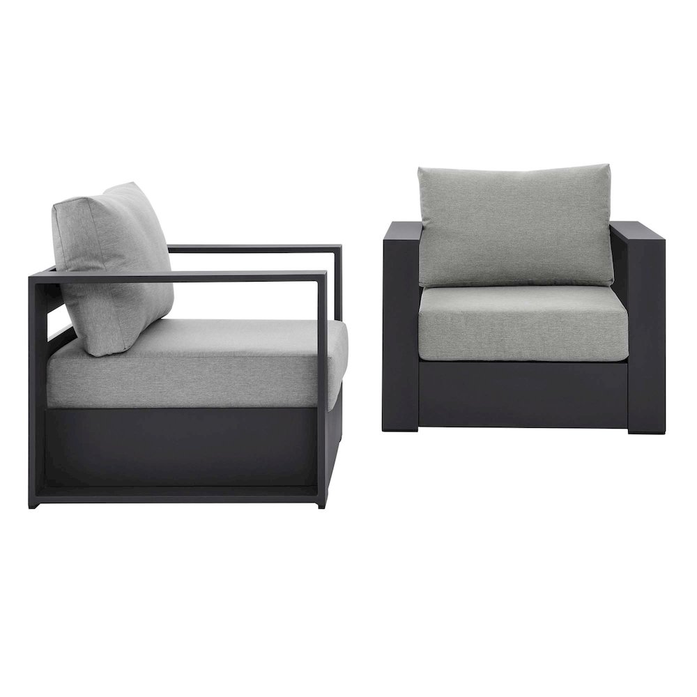 Tahoe 2-Piece Outdoor Patio Powder-Coated Aluminum Armchair Set. Picture 1